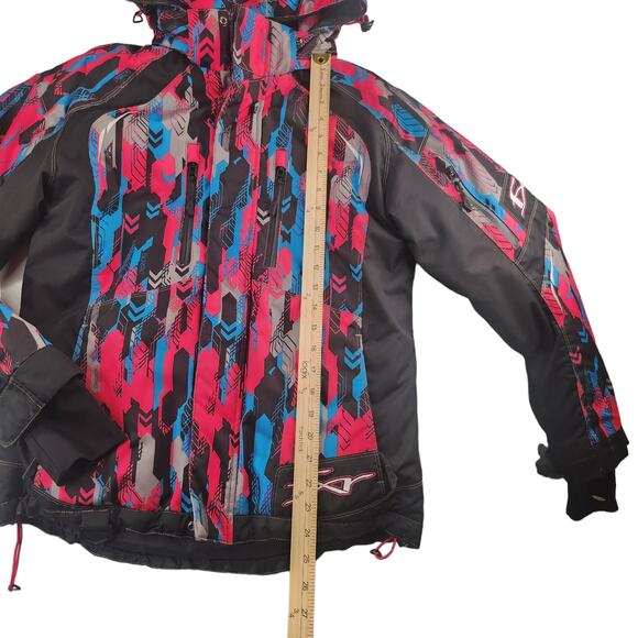 FXR Snowmobile Jacket Womens 6 Small Blue Pink Black Insulated Warm Racing - Picture 8 of 11